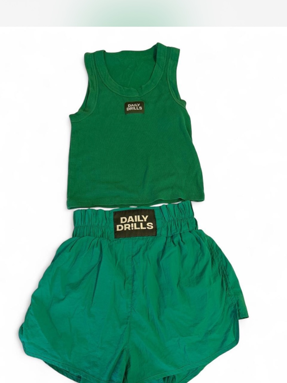 Daily Drills Green Tank & Shorts Set Shorts size XS and tank XS/S